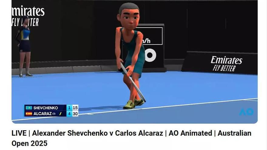Medvedev en cólera siendo un muñeco de la Wii y un Alcaraz poco conseguido: la curiosa forma del Open del Australia para emitir sus partidos sin tener los derechos
