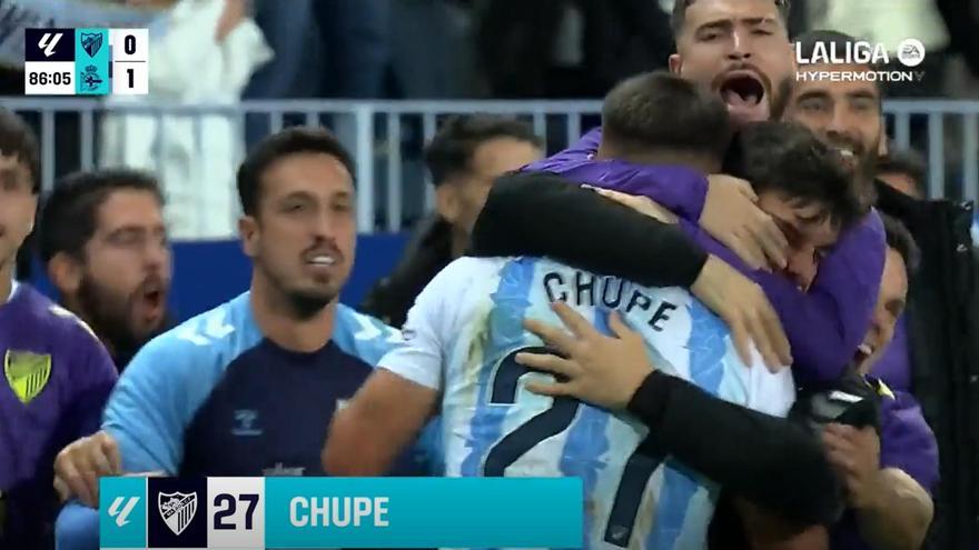 El 1-1 del Málaga en el Deportivo 1-1 Málaga de la jornada 22 de LaLiga Hypermotion