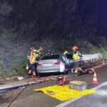 Un aparatoso accidente en la Autovía del Cantábrico deja dos heridos y obliga a cortar la circulación a la altura de Tapia