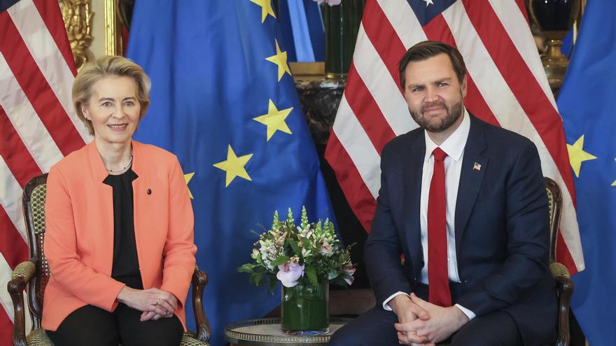 Von der Leyen reafirma ante Vance el compromiso de la UE con una relación comercial justa con EEUU