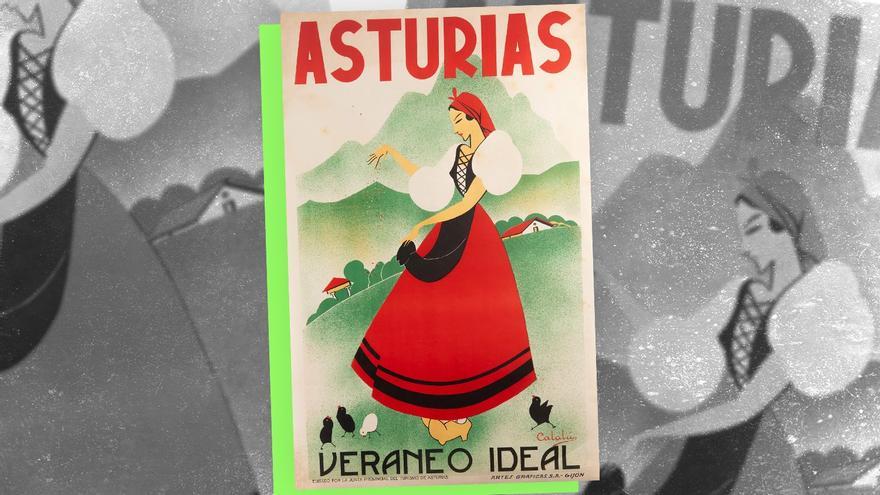 Antes del «paraíso natural», Asturias fue el «veraneo ideal»: el misterioso cartel turístico hallado en Madrid