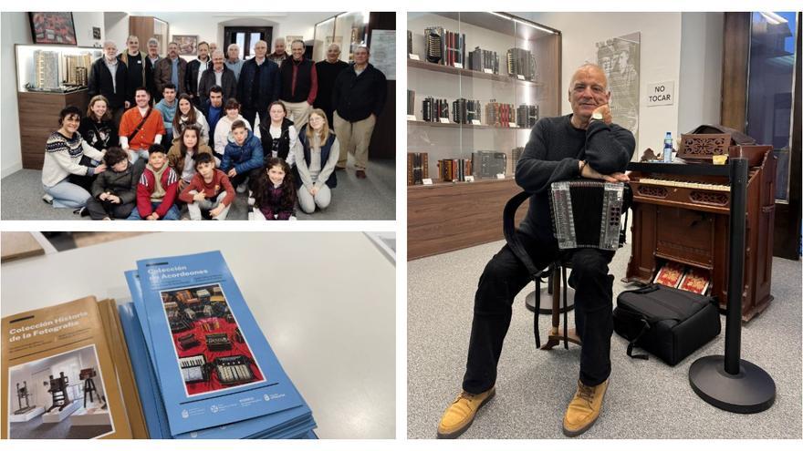 La visita a la Colección de Acordeones de Felipe Rubial, en imágenes