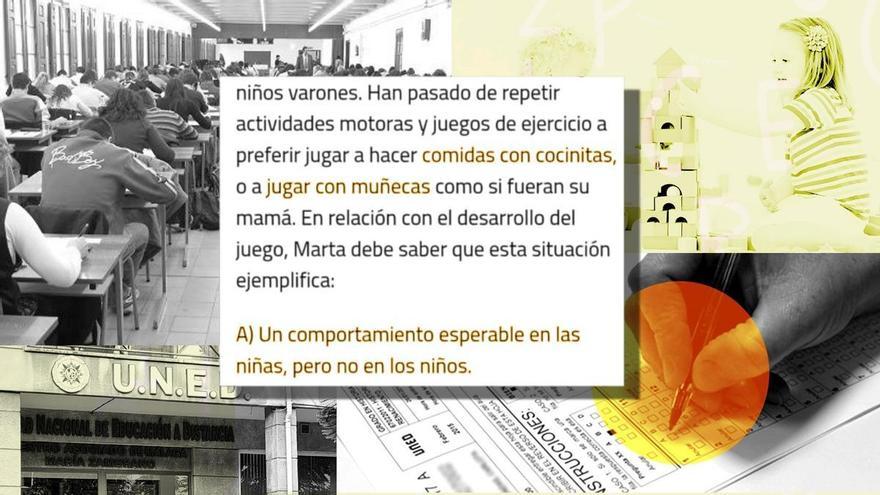 El examen que indigna a los alumnos de Psicología de la UNED: «Jugar con cocinitas es esperable en niñas, no en niños»