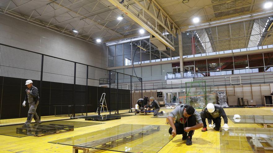 Los preparativos para el Gijón Premier Padel P2, en imágenes