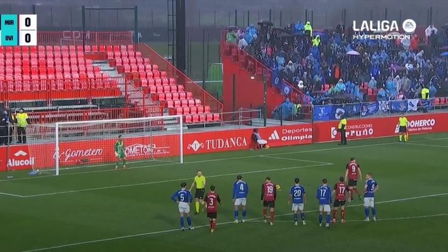 El 1-0 del Mirandés en el Mirandés 1-0 Oviedo de la jornada 30 de LaLiga Hypermotion