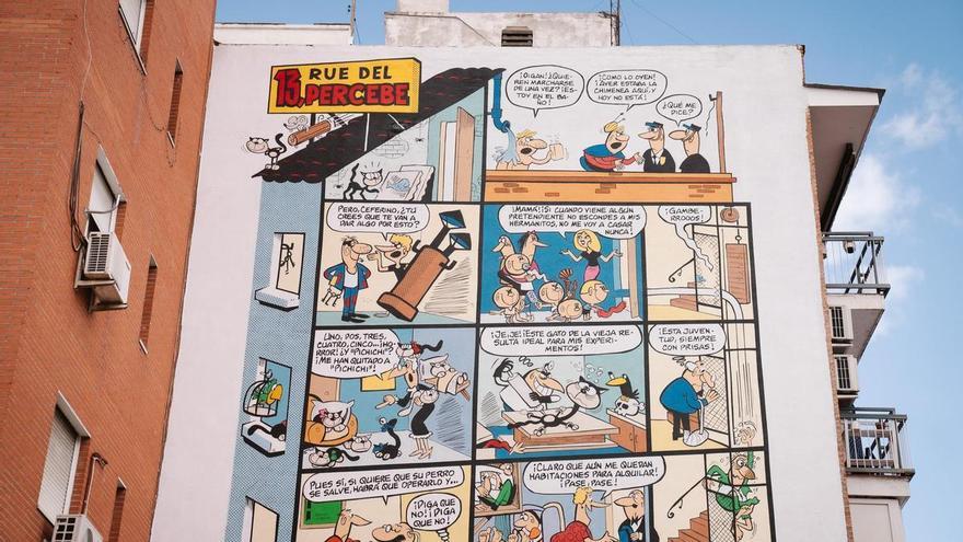 Carabanchel celebra el primer Día Francisco Ibáñez bajo el impresionante mural de ’13 Rue del Percebe’