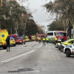 Varios heridos en una colisión entre dos autocares en la avenida Diagonal de Barcelona