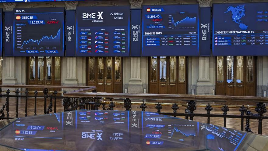 El Ibex 35 se mantiene en el arranque de marzo en cotas superiores a los 13.350 puntos