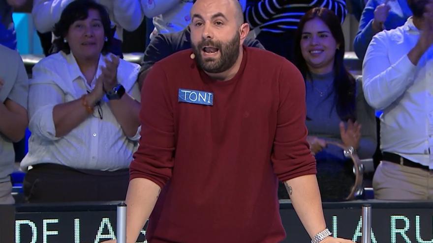 Increíble remontada de Toni en La ruleta de la suerte y con premio: «Te llevas un pastón»