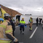Vuelca un autobús del Imserso en Murcia con viajeros dentro