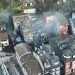 Las impactantes imágenes aéreas de la zona en la que se produjo la explosión de Mieres