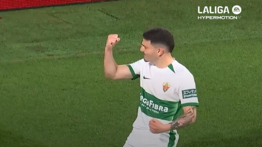 El 1-0 del Elche en el Elche 3-1 Castellón de la jornada 30 de LaLiga Hypermotion
