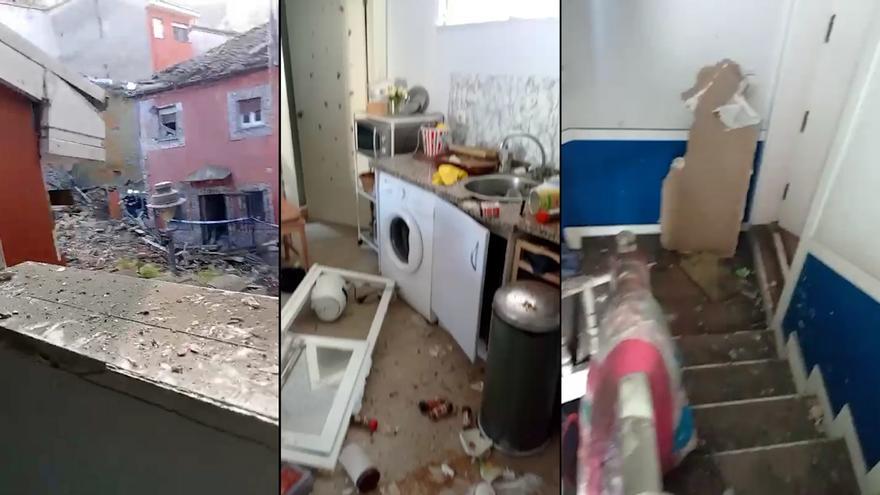 La apocalíptica imagen que se encontraron los vecinos de Mieres afectados por la explosión: «Fue como si estallara una bomba»