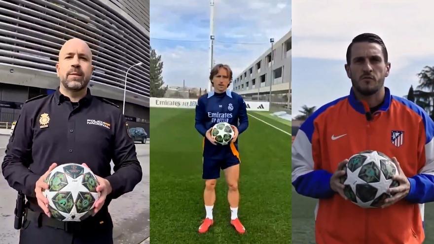 Modric y Koke se unen a la Policía Nacional para enviar este importante mensaje antes del ‘Euroderbi’