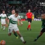El 1-0 del Elche en el Elche 1-0 Racing de Ferrol de la jornada 34 de LaLiga Hypermotion