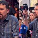 Pablo Iglesias lanza el micrófono de Vito Quiles: «Gente como tú es basura»