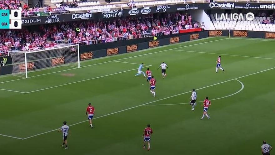 El 1-0 del Cartagena en el Cartagena 2-3 Granada de la jornada 36 de LaLiga Hypermotion