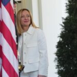 Donald Trump recibe en la Casa Blanca a la primera ministra italiana, Giorgia Meloni