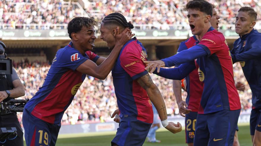 El 4-3 del Barcelona en el Barcelona 4-3 Celta de la jornada 32 de LaLiga EA Sports