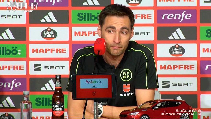 Las lágrimas de Ricardo de Burgos Bengoechea antes de la final de la Copa del Rey