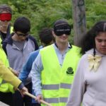 EN IMÁGENES: Así fue la ruta senderista en Corvera del alumnado del colegio San Cristóbal con voluntarios de Arcelor