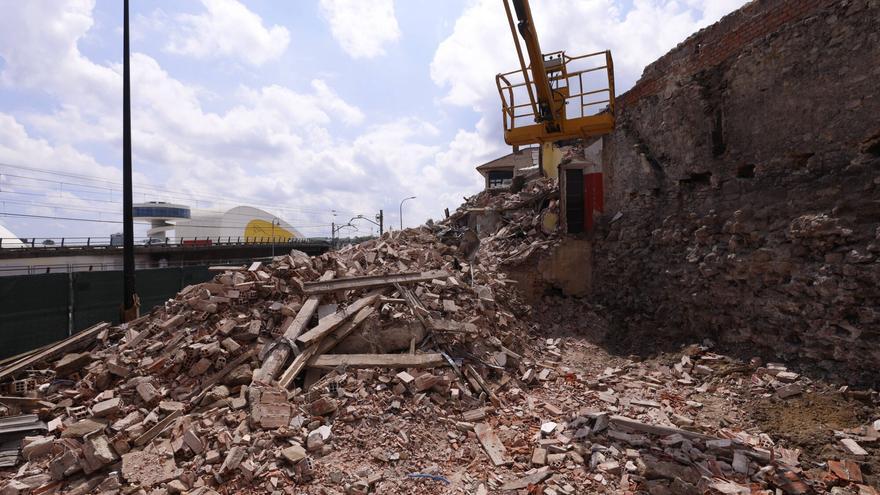 En imágenes: Las obras de la muralla de Avilés avanzan
