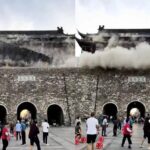Colapsa la Torre del Tambor en China: 650 años de historia caen ante la mirada de los turistas