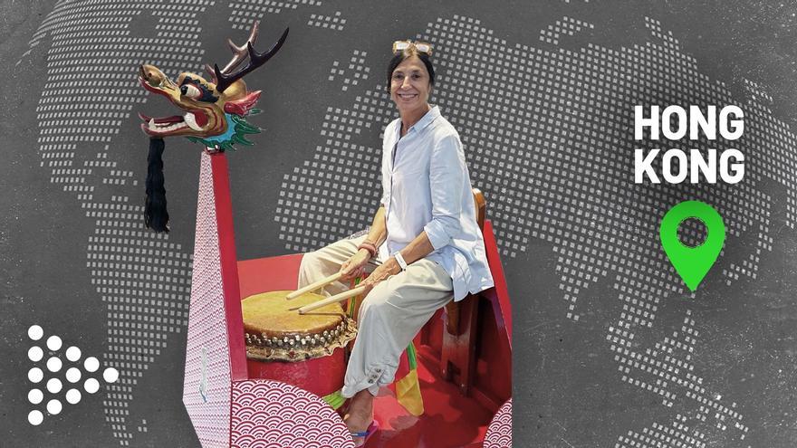 María Villa, una emprendedora lenense (y remera de barco dragón) en Hong Kong