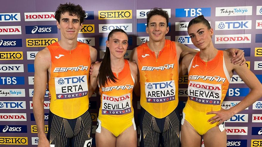 El 4×400 mixto, a menos de medio segundo de la final