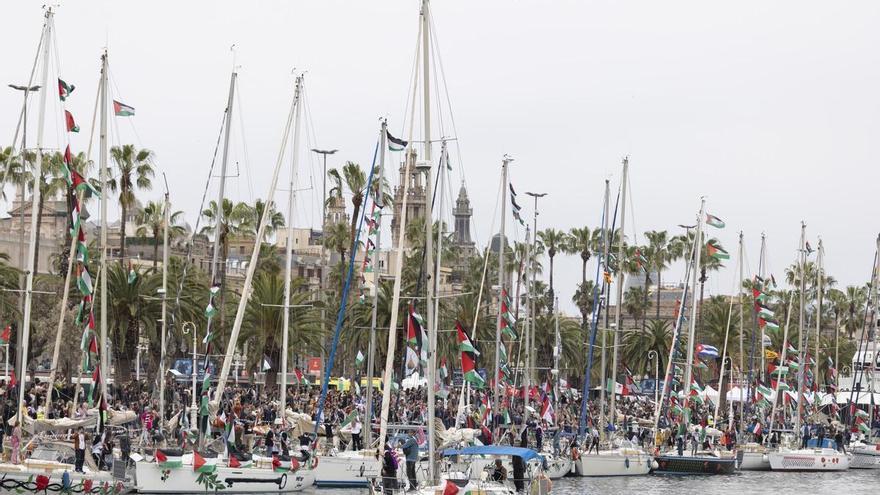 Los incidentes entre la Ertzaintza y activistas de la Flotilla en su llegada a Bilbao