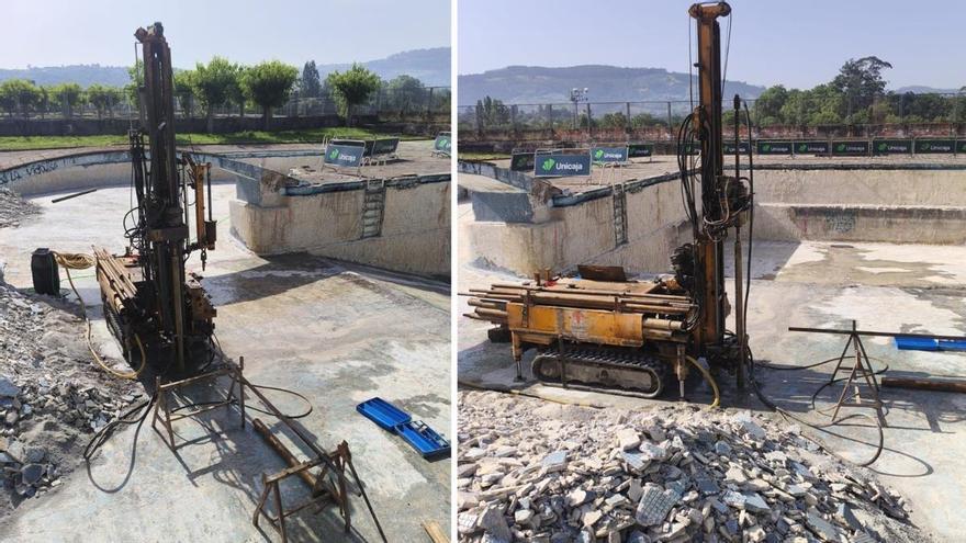 Comienzan las catas en el entorno de la Laboral, claves para el proyecto para recuperar la piscina