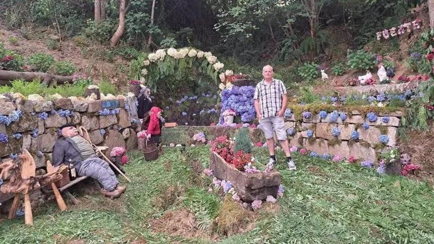 La Solería, de Llerandi, gana el XIV Concurso de enrame de fuentes de Parres