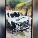 Encuentran calcinado el coche robado en una cafetería de Villalegre, Avilés