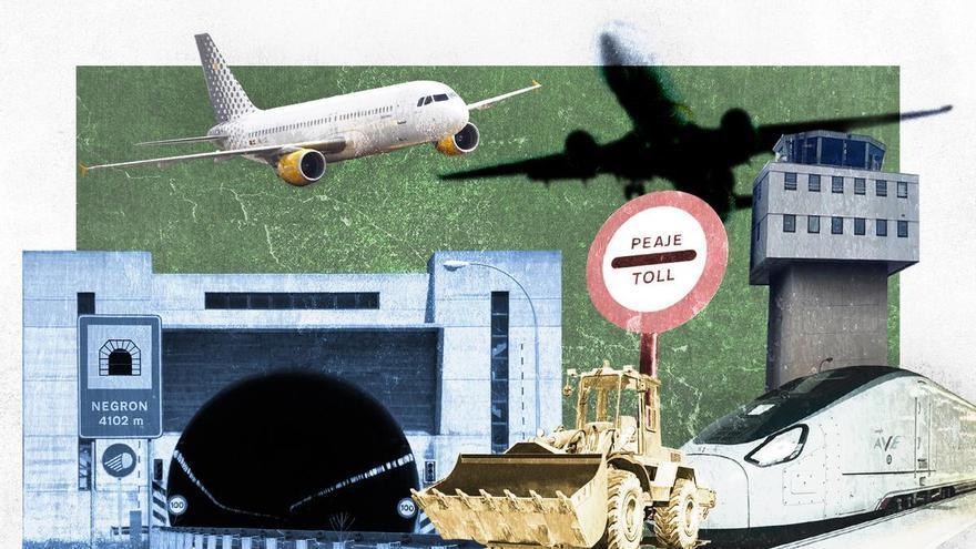 Solo el aeropuerto se salva: el calvario de obras en pleno verano que sufren los trenes y las principales carreteras, «terrorífico» para los transportistas