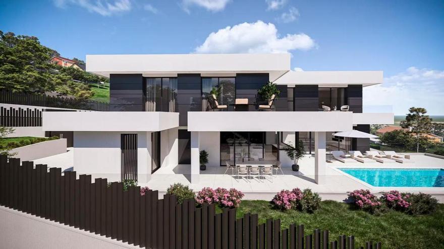 La casa de los famosos se está haciendo en Oviedo: un chalet modernista de lujo con cuatro habitaciones, cinco baños, piscina climatizada y garaje para cuatro coches