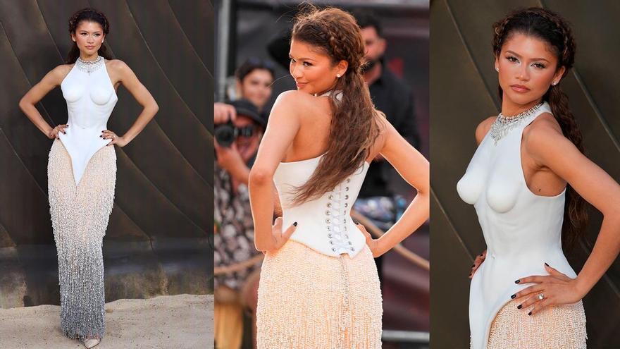 La odisea del ‘lookazo’ de Zendaya en la ‘premiere’ de Londres: un Schiaparelli divino recién presentado en París que llegó en jet privado